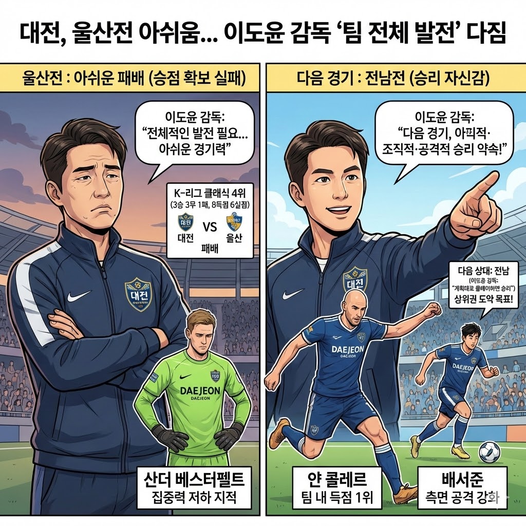 대전 감독 [베스터펠트, 분발!] 울산전 패배 아쉬움